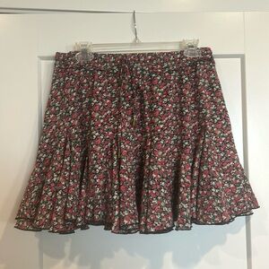 Entro Floral Skirt in Red and White